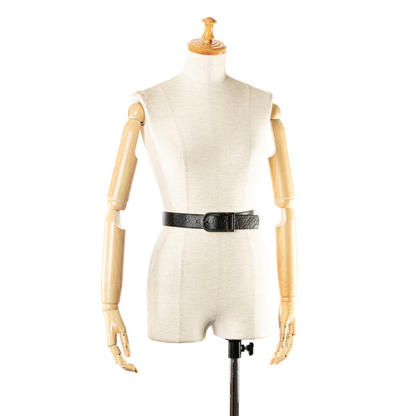 グッチ グッチシマ ベルト 85.34 189807 ブラック シルバー レザー メンズ GUCCI 【中古】