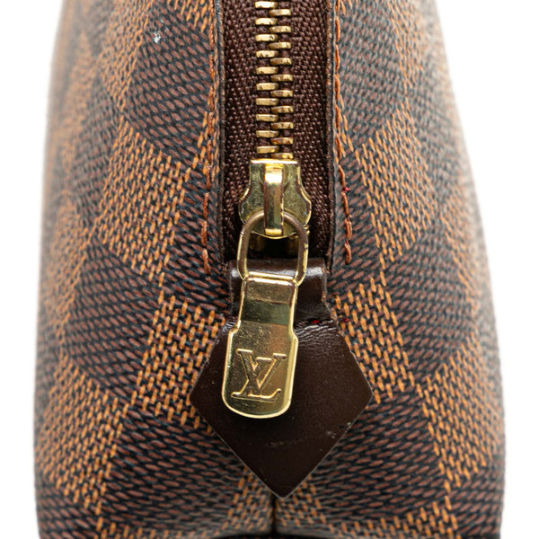 ルイ ヴィトン ダミエ ポシェット コスメティック PM ポーチ N47516 ブラウン PVC レザー レディース LOUIS VUITTON 【中古】