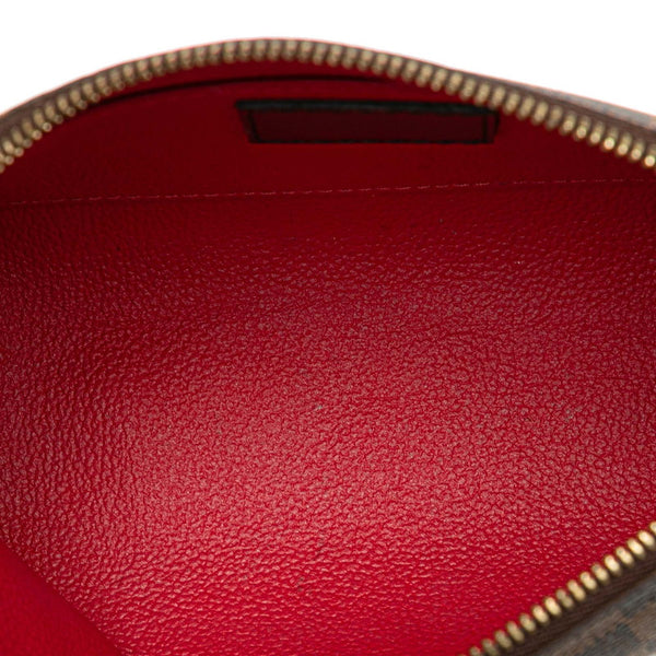 ルイ ヴィトン ダミエ ポシェット コスメティック PM ポーチ N47516 ブラウン PVC レザー レディース LOUIS VUITTON 【中古】