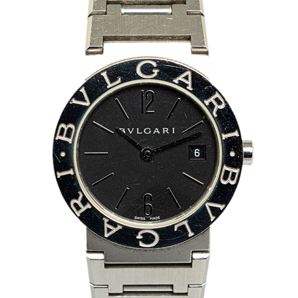 ブルガリ ブルガリブルガリ 腕時計 BB26SS クオーツ ブラック文字盤 ステンレススチール レディース BVLGARI 【中古】