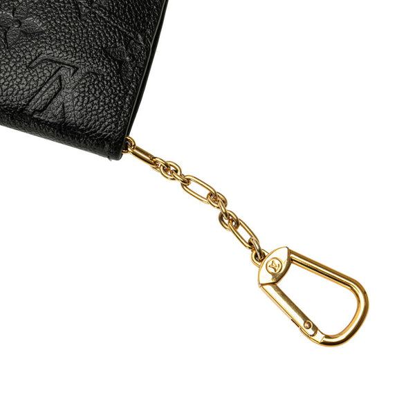 ルイ ヴィトン モノグラム アンプラント ポシェット クレ コインケース 小銭入れ M60633 ブラック レザー レディース LOUIS VUITTON 【中古】