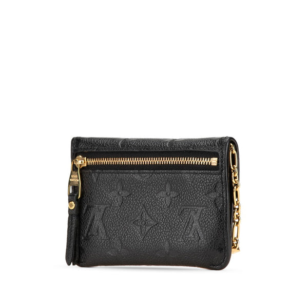 ルイ ヴィトン モノグラム アンプラント ポシェット クレ コインケース 小銭入れ M60633 ブラック レザー レディース LOUIS VUITTON 【中古】
