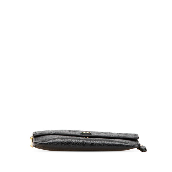 ルイ ヴィトン モノグラム アンプラント ポシェット クレ コインケース 小銭入れ M60633 ブラック レザー レディース LOUIS VUITTON 【中古】