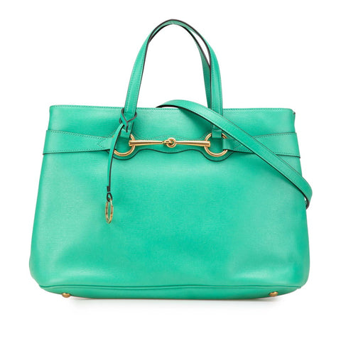 グッチ ホースビット ハンドバッグ ショルダーバッグ 2WAY 319795 グリーン レザー レディース GUCCI 【中古】