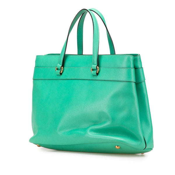 グッチ ホースビット ハンドバッグ ショルダーバッグ 2WAY 319795 グリーン レザー レディース GUCCI 【中古】