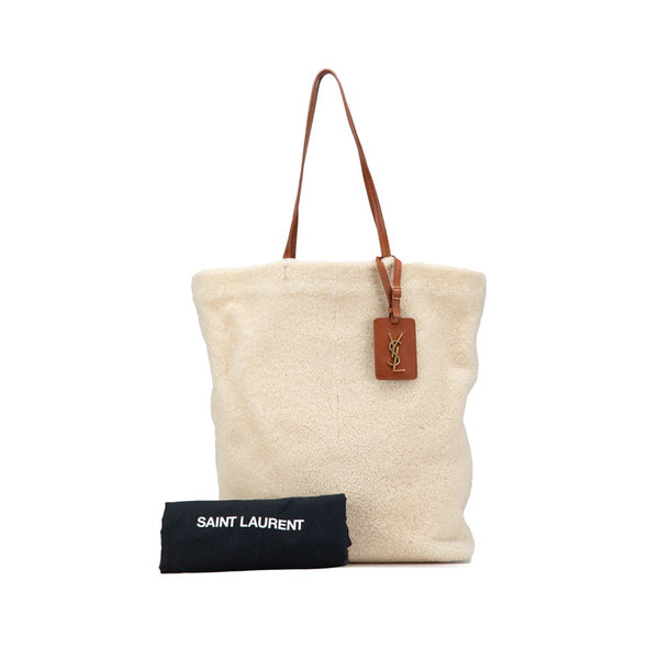 サンローラン トートバッグ 532626 ベージュ ムートン レディース SAINT LAURENT 【中古】