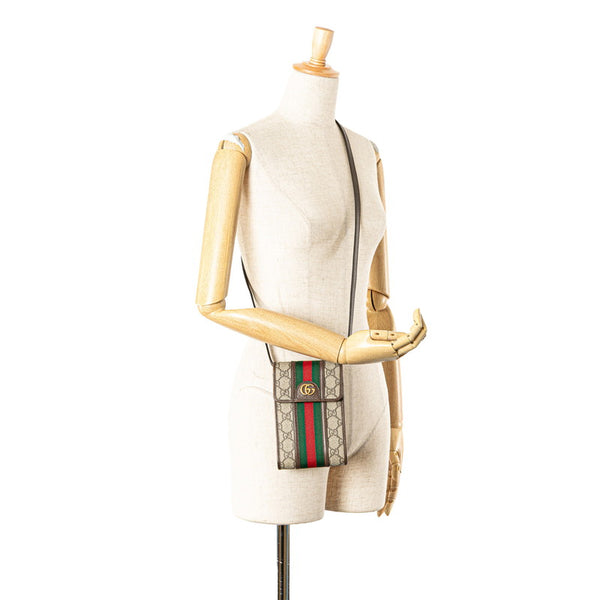 グッチ GGスプリーム オフィディア 斜め掛け ショルダーバッグ 625757 ベージュ マルチカラー PVC レザー レディース GUCCI 【中古】