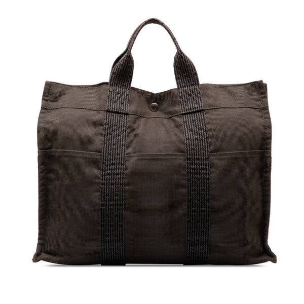 エルメス エールライントートMM ハンドバッグ トートバッグ グレー キャンバス レディース HERMES 【中古】