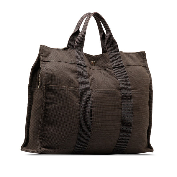 エルメス エールライントートMM ハンドバッグ トートバッグ グレー キャンバス レディース HERMES 【中古】