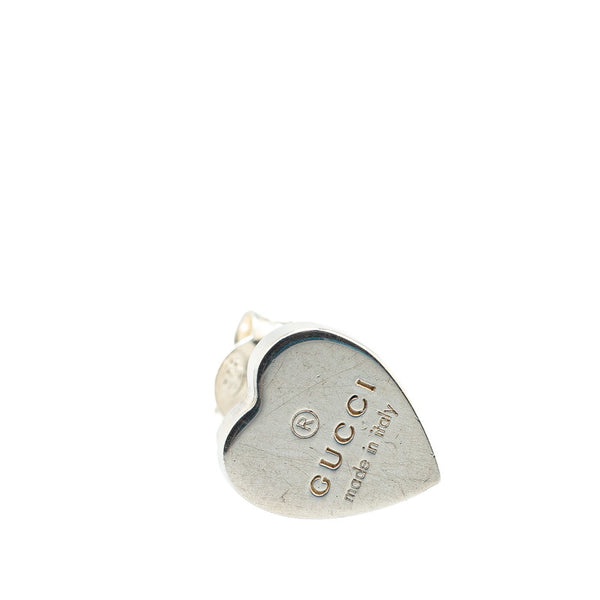 グッチ ハート モチーフ スタッドピアス SV925 シルバー レディース GUCCI 【中古】