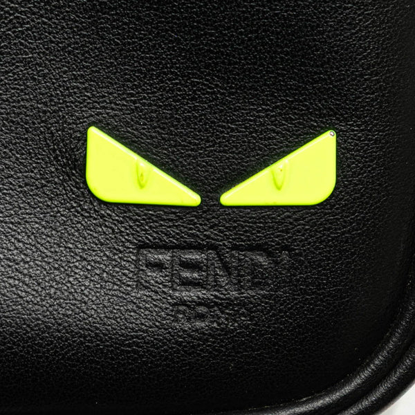フェンディ アイシーユー 斜め掛け ショルダーバッグ 7VA456 ブラック ネオンイエロー カーフレザー メンズ FENDI 【中古】