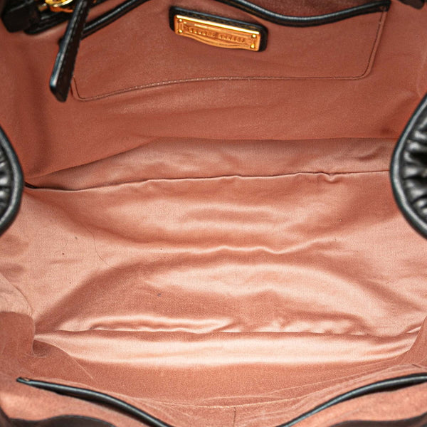 ミュウミュウ マテラッセ トートバッグ ショルダーバッグ 2WAY ブラック レザー レディース MIUMIU 【中古】