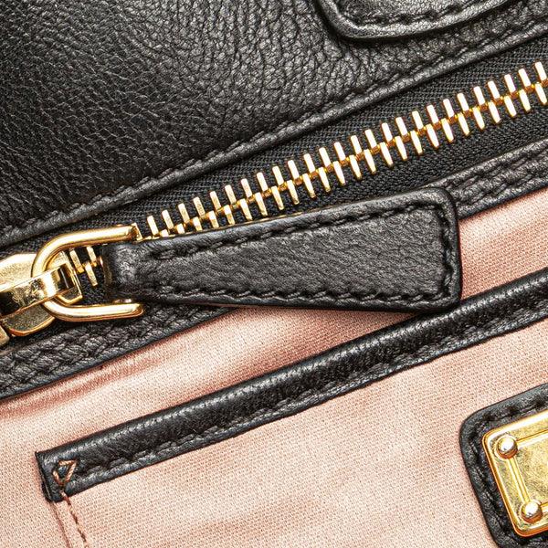 ミュウミュウ マテラッセ トートバッグ ショルダーバッグ 2WAY ブラック レザー レディース MIUMIU 【中古】