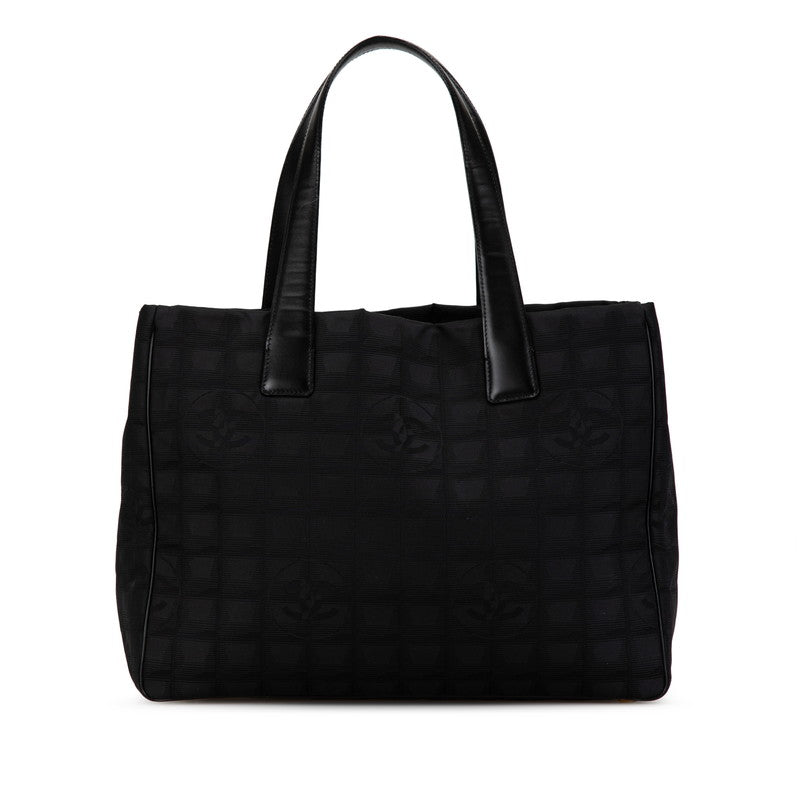 シャネル ニュートラベルライン ココマーク トートMM トートバッグ ブラック ナイロン レザー レディース CHANEL 【中古】