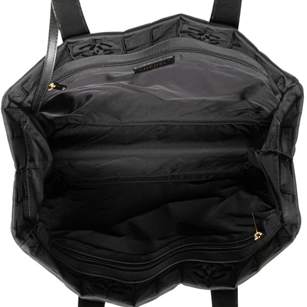 シャネル ニュートラベルライン ココマーク トートMM トートバッグ ブラック ナイロン レザー レディース CHANEL 【中古】