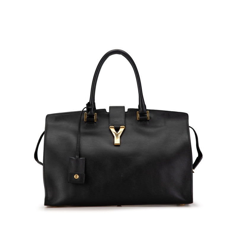 サンローラン Yライン カバス ハンドバッグ トートバッグ 311208 ブラック レザー レディース SAINT LAURENT 【中古】