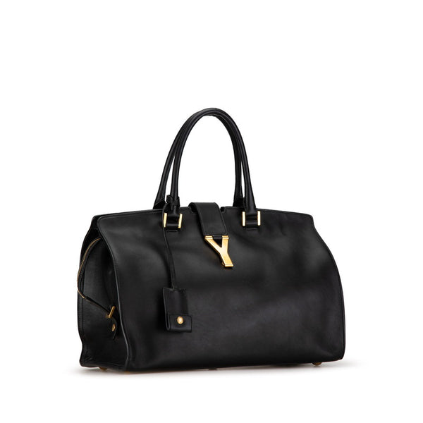 サンローラン Yライン カバス ハンドバッグ トートバッグ 311208 ブラック レザー レディース SAINT LAURENT 【中古】