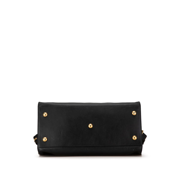 サンローラン Yライン カバス ハンドバッグ トートバッグ 311208 ブラック レザー レディース SAINT LAURENT 【中古】