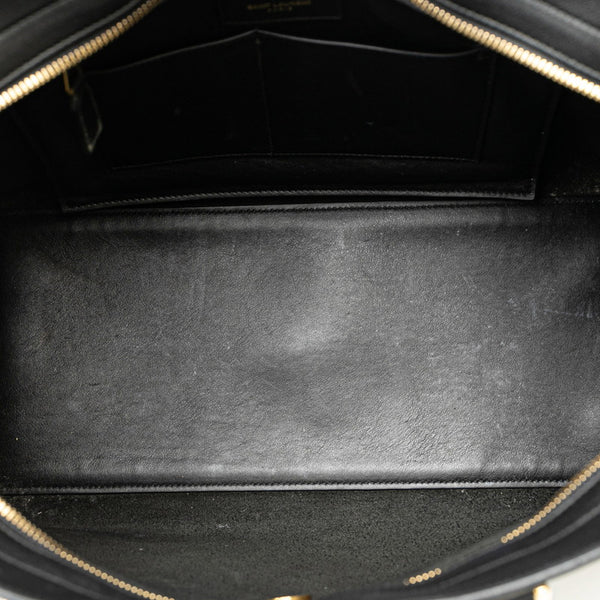 サンローラン Yライン カバス ハンドバッグ トートバッグ 311208 ブラック レザー レディース SAINT LAURENT 【中古】