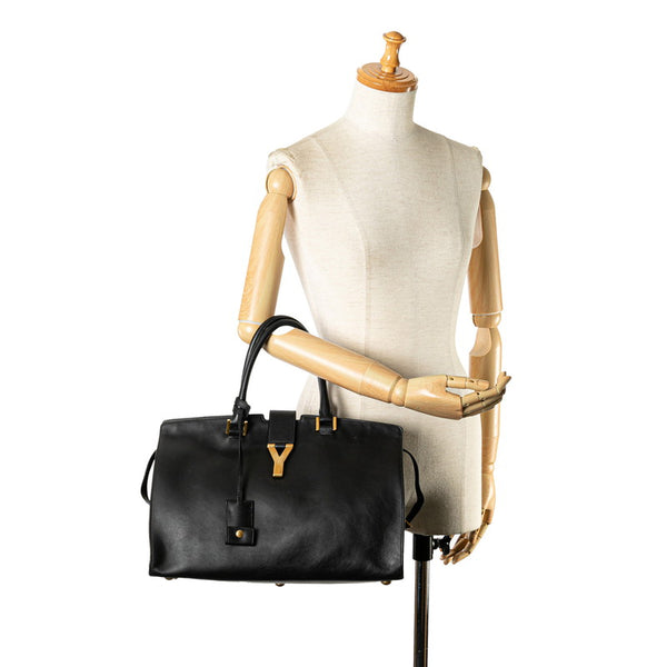 サンローラン Yライン カバス ハンドバッグ トートバッグ 311208 ブラック レザー レディース SAINT LAURENT 【中古】