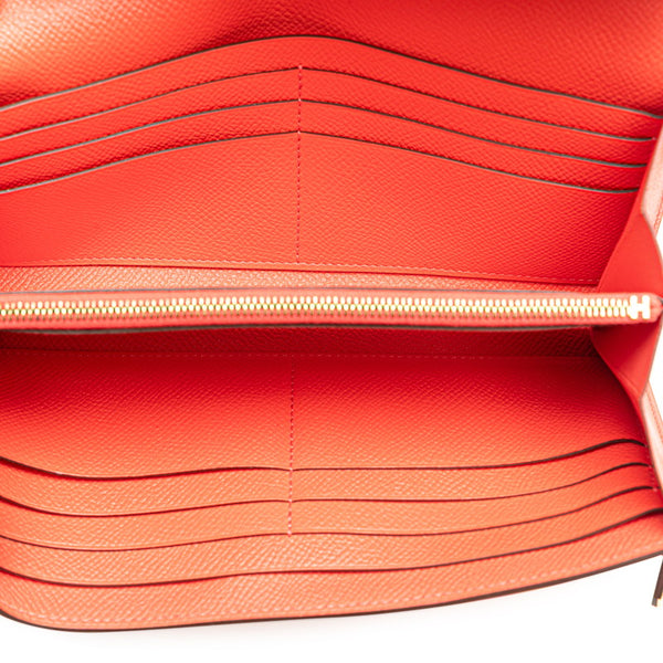 エルメス ケリーウォレット ロング 長財布 ローズジャイプールサーモン ピンク ヴォーエプソン レディース HERMES 【中古】