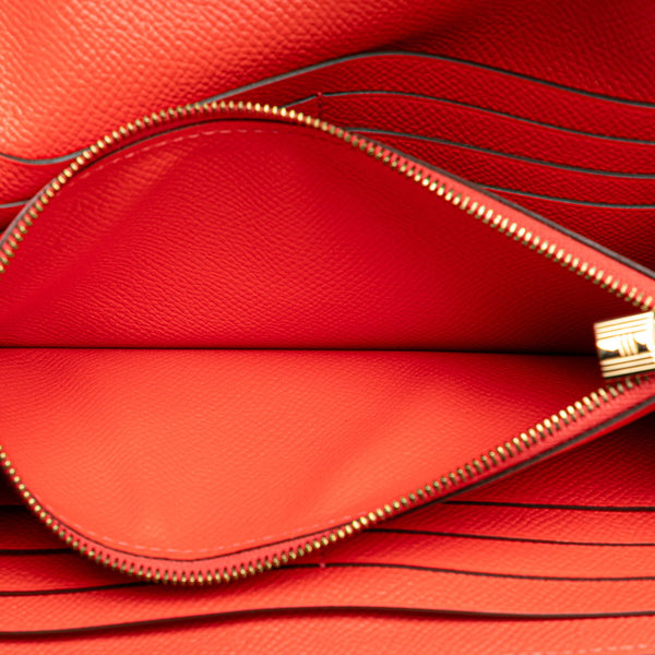 エルメス ケリーウォレット ロング 長財布 ローズジャイプールサーモン ピンク ヴォーエプソン レディース HERMES 【中古】