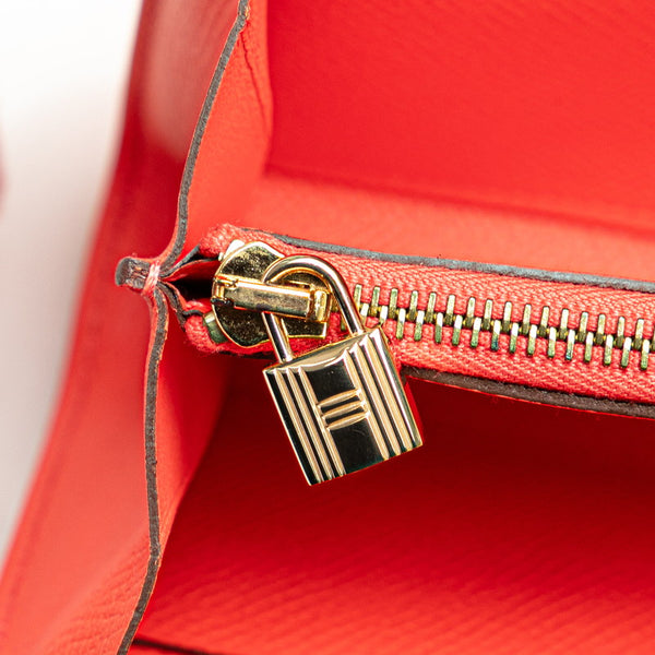 エルメス ケリーウォレット ロング 長財布 ローズジャイプールサーモン ピンク ヴォーエプソン レディース HERMES 【中古】