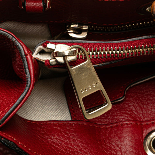 グッチ バンブー ハンドバッグ ショルダーバッグ 2WAY 323660 レッド レザー レディース GUCCI 【中古】