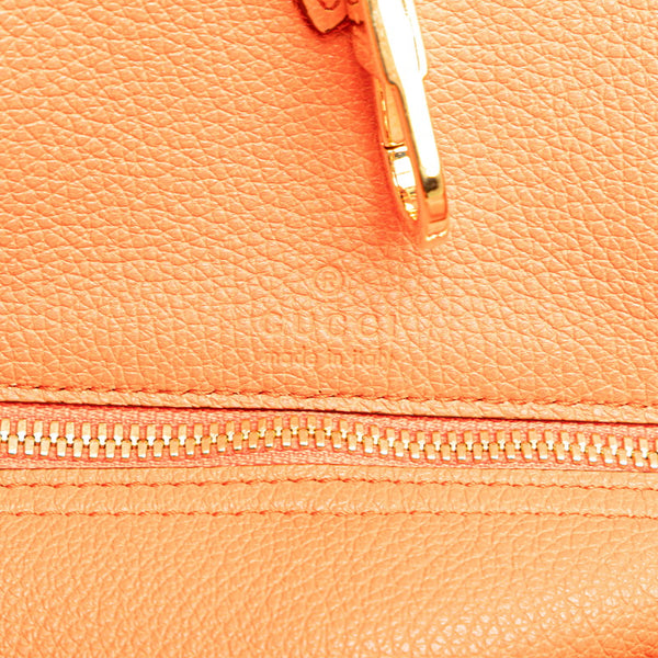 グッチ ロゴ ハンドバッグ ショルダーバッグ 2WAY 674822 オレンジ レザー レディース GUCCI 【中古】