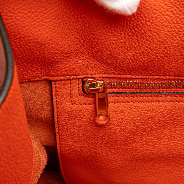 グッチ ロゴ ハンドバッグ ショルダーバッグ 2WAY 674822 オレンジ レザー レディース GUCCI 【中古】