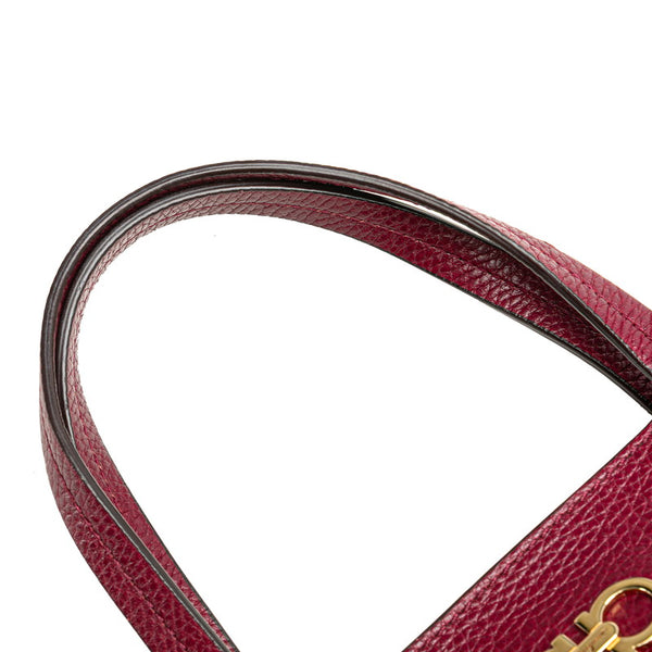 サルヴァトーレフェラガモ ガンチーニ ハンドバッグ トートバッグ パープル レザー レディース Salvatore Ferragamo 【中古】