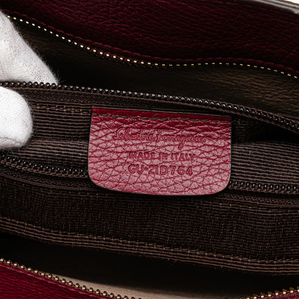 サルヴァトーレフェラガモ ガンチーニ ハンドバッグ トートバッグ パープル レザー レディース Salvatore Ferragamo 【中古】