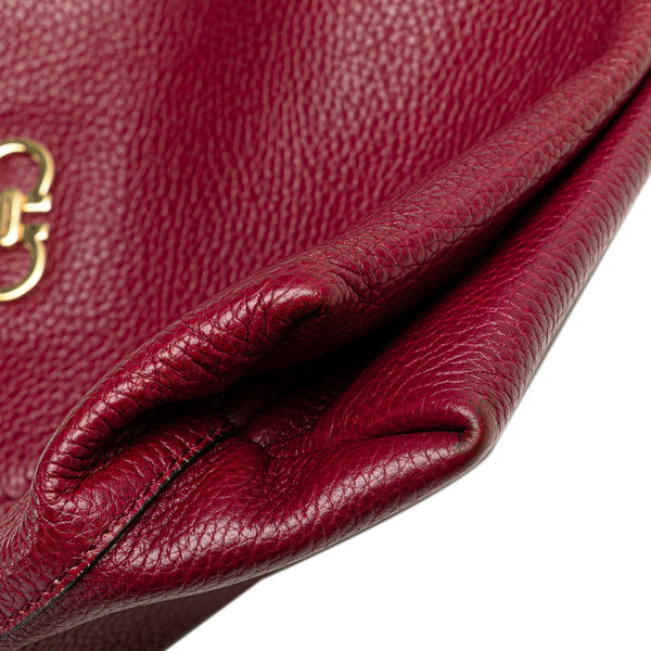 サルヴァトーレフェラガモ ガンチーニ ハンドバッグ トートバッグ パープル レザー レディース Salvatore Ferragamo 【中古】