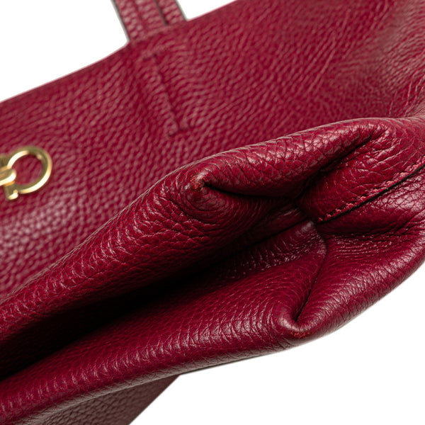 サルヴァトーレフェラガモ ガンチーニ ハンドバッグ トートバッグ パープル レザー レディース Salvatore Ferragamo 【中古】