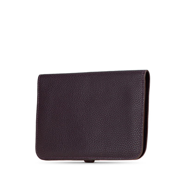 エルメス ドゴンGM 長財布 パープル系 トリヨンクレマンス レディース HERMES 【中古】