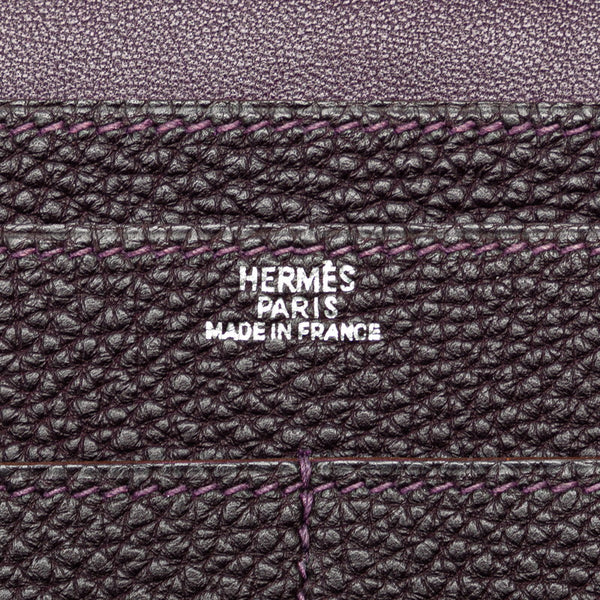 エルメス ドゴンGM 長財布 パープル系 トリヨンクレマンス レディース HERMES 【中古】