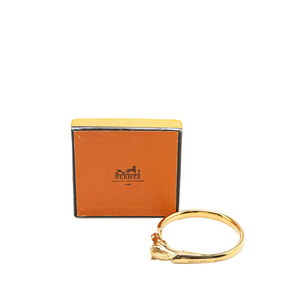 エルメス シュバルホース バングル ゴールド メッキ レディース HERMES 【中古】