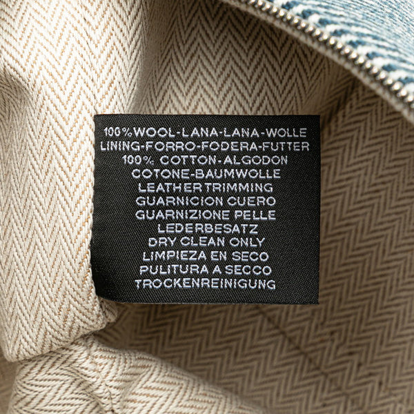 エルメス ブリッド ア ブラックPM ハンドバッグ ブルーアビス グリーン コットン レディース HERMES 【中古】