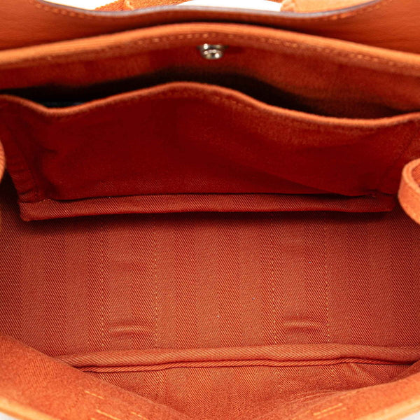 エルメス ヴァルパライソPM ハンドバッグ オレンジ キャンバス レザー レディース HERMES 【中古】