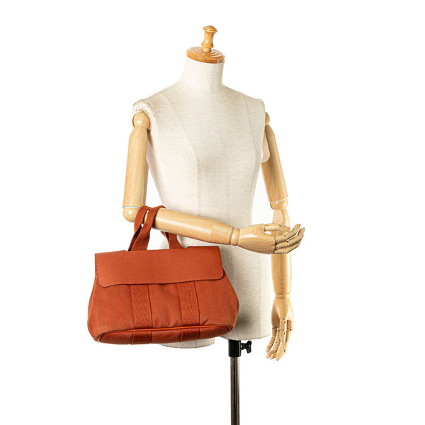エルメス ヴァルパライソPM ハンドバッグ オレンジ キャンバス レザー レディース HERMES 【中古】