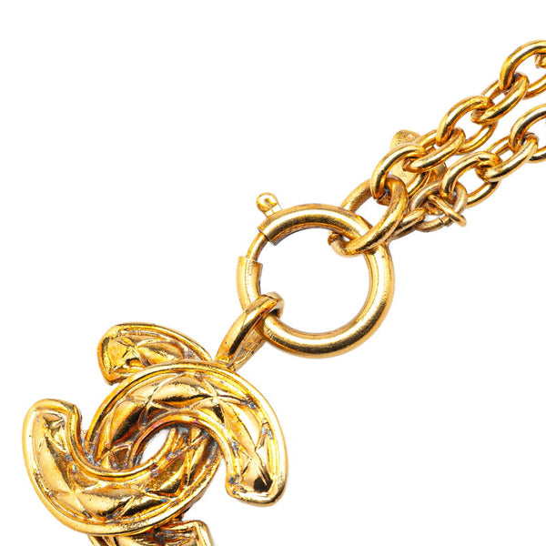 シャネル ヴィンテージ ココマーク ミニ マトラッセ ペンダントネックレス ゴールド メッキ レディース CHANEL 【中古】