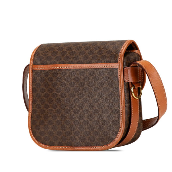セリーヌ マカダム 斜め掛け ショルダーバッグ  ブラウン PVC レザー レディース CELINE 【中古】