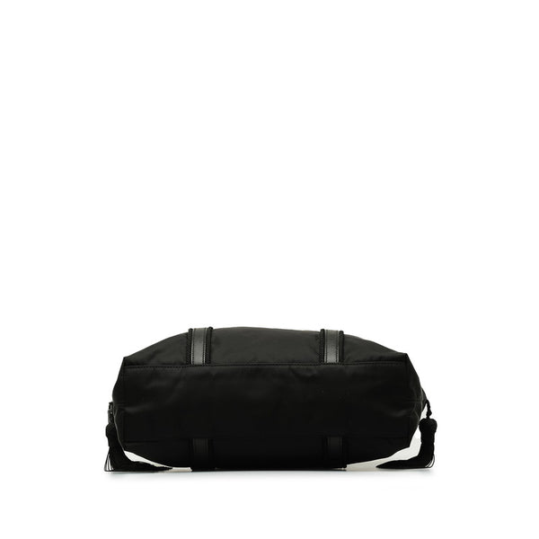 プラダ ロゴ ゴールド金具 ハンドバッグ ブラック ナイロン レザー レディース PRADA 【中古】