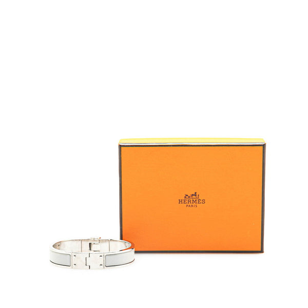 エルメス シャルニエール バングル シルバー グレー メタル レディース HERMES 【中古】