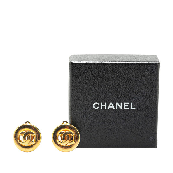 シャネル ココマーク ラウンド サークル イヤリング ゴールド メッキ レディース CHANEL 【中古】