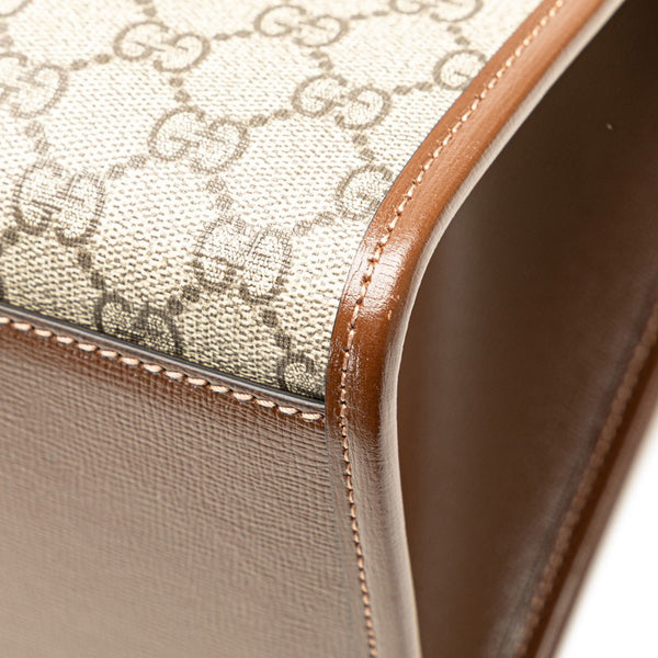 グッチ GGスプリーム インターロッキングG ミディアム トートバッグ ショルダーバッグ 2WAY 674148 ベージュ ブラウン PVC レザー レディース GUCCI 【中古】