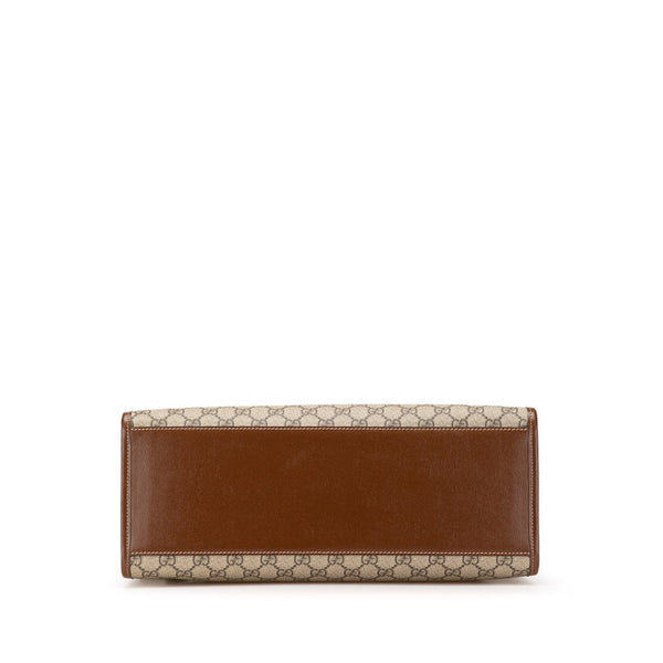 グッチ GGスプリーム インターロッキングG ミディアム トートバッグ ショルダーバッグ 2WAY 674148 ベージュ ブラウン PVC レザー レディース GUCCI 【中古】