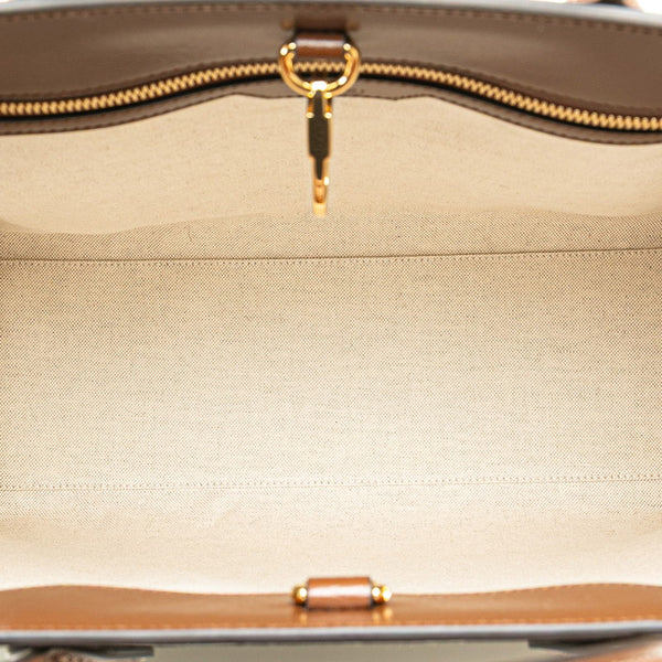 グッチ GGスプリーム インターロッキングG ミディアム トートバッグ ショルダーバッグ 2WAY 674148 ベージュ ブラウン PVC レザー レディース GUCCI 【中古】