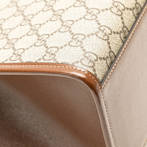 グッチ GGスプリーム インターロッキングG ミディアム トートバッグ ショルダーバッグ 2WAY 674148 ベージュ ブラウン PVC レザー レディース GUCCI 【中古】