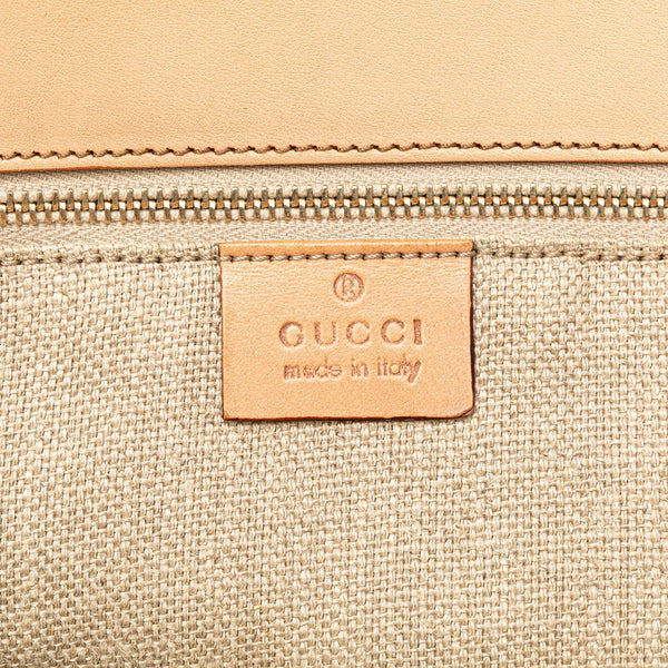 グッチ バンブー ハンドバッグ 137395 ピンク ブラウン マルチカラー キャンバス レザー レディース GUCCI 【中古】